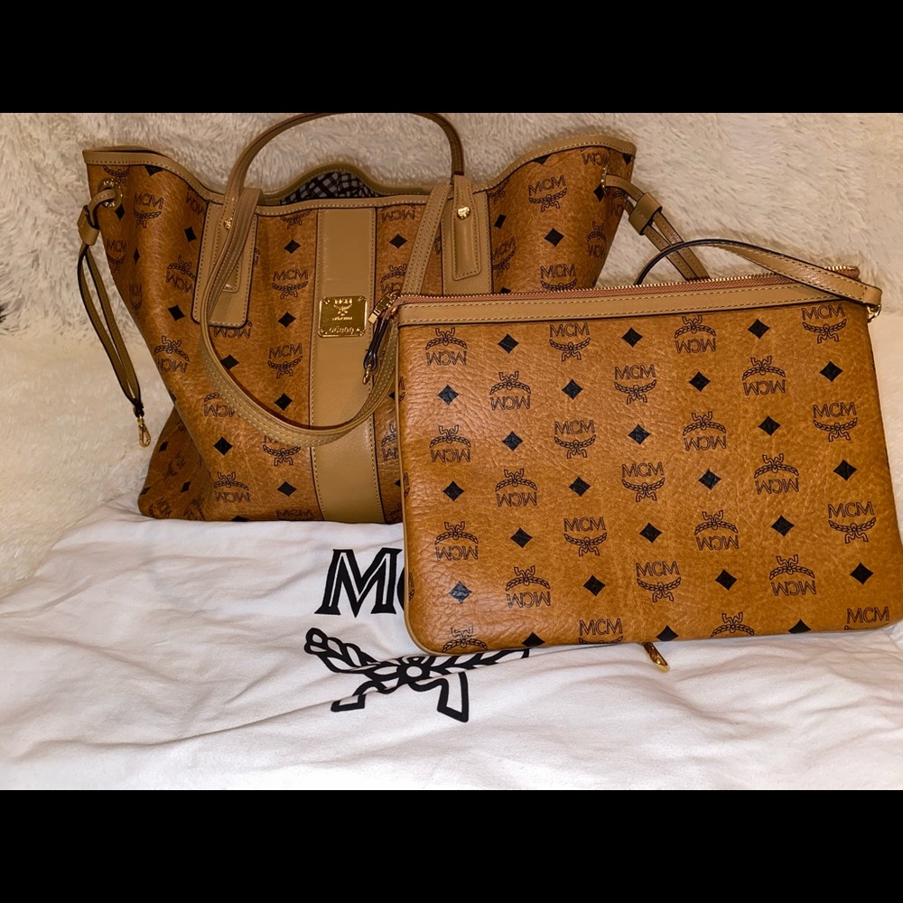 MCM handbag with pouch and dust bag